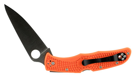 [716104002993] Spyderco C10FPOR Endura 4 Lightweight 3.75" Folding Clip Point Plain VG-10 SS Blade Orange Bi-Directional Texturing FRN Handle Includes Pocket Clip