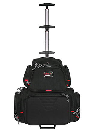 [819763011389] GPS Bags 1711ROBP Handgunner Rolling Backpack Black 600D Polyester Holds 4 Handguns