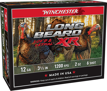 [020892021327] Winchester Ammo STLB12L6 Long Beard XR Shot-Lok 12Gauge 3.50" 2oz 6Shot 10 Per Box/10 Case