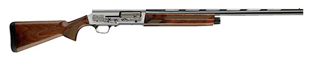 [023614398219] Browning 0118203005 A5 Ultimate 12 Gauge 26" Barrel 3" 4+1, Blued Barrel, Engraved Satin Nickel Finished Receiver, Gloss Oil Grade III Turkish Walnut Stock