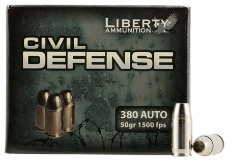 [696859105654] Liberty Ammunition LACD380023 Civil Defense  380ACP 50gr Lead Free Fragmenting Hollow Point 20 Per Box/50 Case
