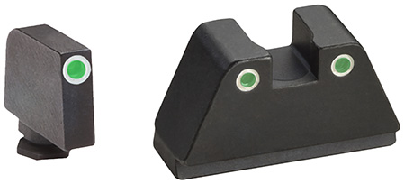 [644406902294] AmeriGlo GL329 Optic Compatible Sight Set for Glock  XL Tall Green Tritium White Outline Front Sight-Green Tritium White Outline Rear Sight