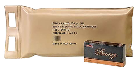 [741569070218] PMC 45ABP Bronze Battle Pack 45ACP 230gr Full Metal Jacket 250 Per Box/3 Case