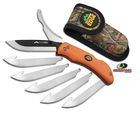 [743404201443] Outdoor Edge RO20C RazorPro  3.50" Folding Razor/Gut Plain/Saw 420J2 Stainless Steel Blade FRN Orange Handle