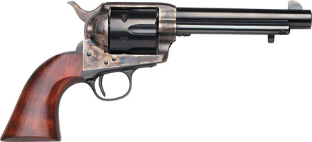 [839665001097] Taylors  &  Company 550903 1873 Cattleman Uberti Large 357 Mag/38 Special 6 Shot 5.50" Blued Steel Barrel  &  Cylinder, Color Case Hardened Steel Frame, Walnut Navy Style Grip, Exposed Hammer