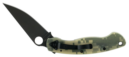 [716104003334] Spyderco C36GPCMOBK Military  4" Folding Modified Clip Point Plain Black DLC CPM S30V SS Blade Camo G10 Handle Includes Pocket Clip