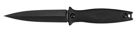 [087171036977] Kershaw 4007 Secret Agent  4.40" Fixed Spear Point Plain Black Oxide 8Cr13MoV SS Blade Black Glass-Filled Nylon Handle Includes Sheath