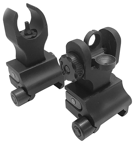 [855359005271] Samson FFSFRSPKG Sight Set  Black Anodized Folding HK Front, A2 Rear for AR-15