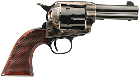 [839665003770] Taylors  &  Company 4201DE Runnin Iron Deluxe 45 Colt (LC) 6rd 3.50" Blued Cylinder  &  Barrel Color Case Hardened Steel Frame Checkered Walnut Grip (Taylor Tuned)