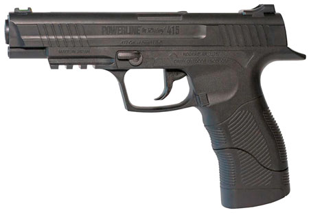 [039256804155] Daisy 980415222 415 Powerline CO2 177 BB Smooth Bore Steel Barrel, 21 Shot Built-In BB Magazine, Black Frame w/Accessory Rail, Checkered Polymer Grips, Manual Safety
