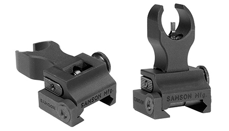 [851725003612] Samson 020003301 Quick Flip Front Sight Gas Block Extended Height (A2)  Black Hardcoat Anodized Flip Up for AR-15
