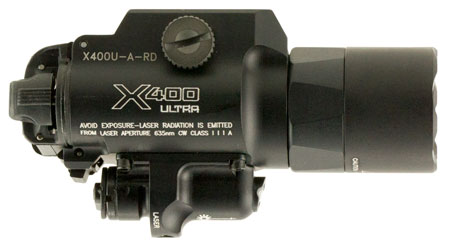 [084871321211] SureFire X400UARD X400U-A-RD Ultra Black Anodized 1,000 Lumens White LED/Red Laser