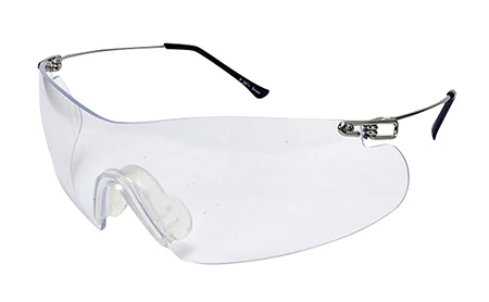 [674326216522] Radians CP5710CS Clay Pro Shooting Glasses Adult Clear Lens Wraparound Silver Frame