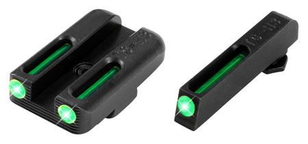 [788130019641] TruGlo TG131GT1A TFO  Green/Tritium/Fiber Optic Front Sight-Green/Tritium/Fiber Optic Rear Sight Glock 42/43