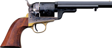 [839665009000] Taylors  &  Company 550733 C. Mason Navy Uberti 38 Special 6 Shot 5.50" Blued Octagon Barrel, Blued Engraved Cylinder, Color Case Hardened Steel Frame, Walnut Navy Style Grip, Exposed Hammer