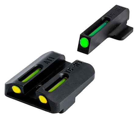 [788130019658] TruGlo TG131GT1B TFO  Green/Tritium/Fiber Optic Front Sight-Yellow/Tritium/Fiber Optic Rear Sight Glock 42/43