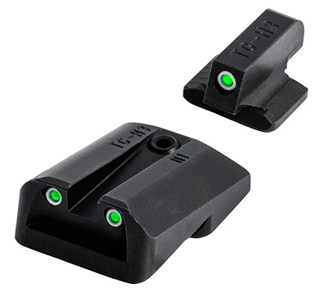 [788130019665] TruGlo TG231G1A Tritium  Green Tritium Front  &  Rear/Black Nitride Fortress Frame, Compatible w/Glock 42/43/43X/48 Except MOS, Front Post/Rear Dovetail Mount