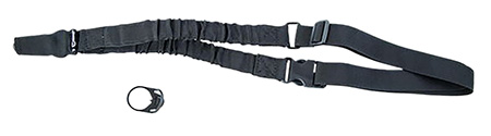 [661120562153] Caldwell 156215 Single Point Tactical Sling Black Nylon Adjustable Bungee AR Platform