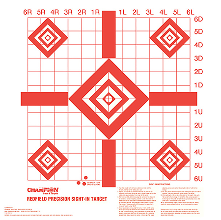 [076683473875] Champion Targets 47387 Redfield Sight-In Diamond Paper Pistol/Rifle 16" x 16" White/Red 100 Per Pkg