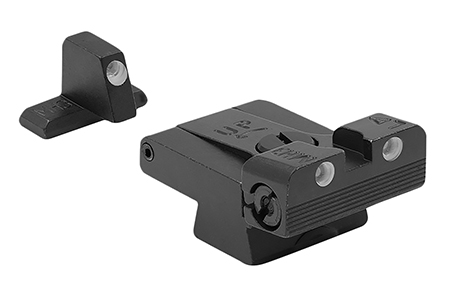 [840103136523] Meprolight USA 215163101 Tru-Dot Sight Set Green Tritium/Black Frame Fits HK USP, Post Mount