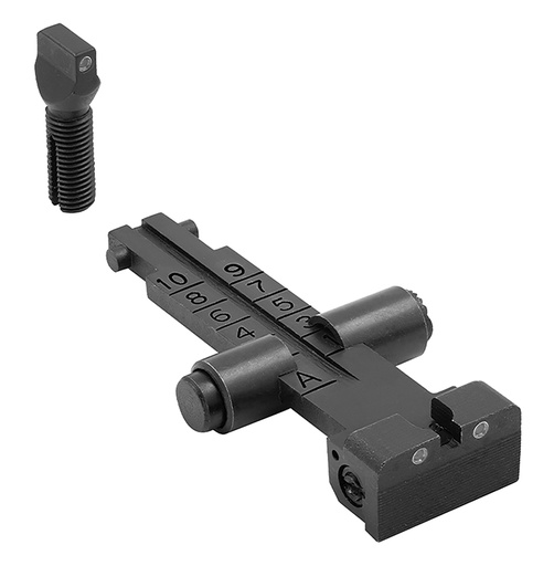 [840103137322] Meprolight USA 1331153101 Tru-Dot Self Illuminated AK/AKM Sight  Black 3-Dot Green Front  &  Rear Sight Set for AK/AKM