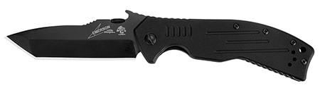 [087171037318] Kershaw 6044TBLK CQC 8K 3.50" Folding American Tanto Plain Black Oxide 8Cr14MoV SS Blade Black G10 Handle Includes Pocket Clip