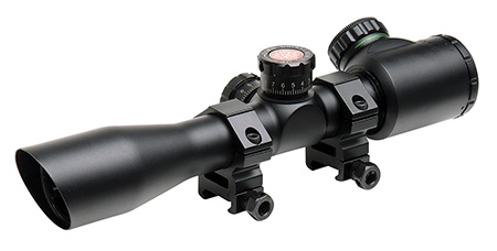 [788130014851] Truglo TG8504TL Tru-Brite 4x 32mm Obj 22.5 ft @ 100 yds FOV 1" Tube Black Illuminated Mil-Dot, 3 Color