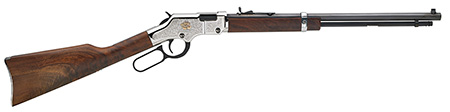 [619835016263] Henry H004AB Golden Boy American Beauty Full Size 22 S/L/LR, 20" Blued Octagon Barrel, Nickel-Plated Alloy Drilled  &  Tapped Receiver, American Walnut Fixed Stock, Right Hand