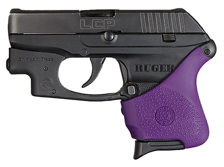 [743108181164] Hogue 18116 HandAll Hybrid Grip Sleeve made of Rubber with Textured Purple Finish for Ruger LCP with Crimson Trace