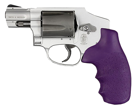 [743108600061] Hogue 60006 OverMolded Monogrip Cobblestone Purple Rubber with Finger Grooves for S&W J Frame with Round Butt