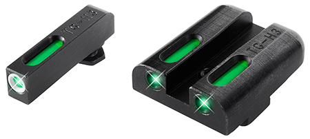 [788130018392] TruGlo TG13GL1A TFX  Low Green/White Outline Fiber Optic/Tritium Front/Green Fiber Optic/Tritium Rear/Black Nitride Fortress Frame, Compatible w/Most Glock Except MOS, Front Post/Rear Dovetail Mount
