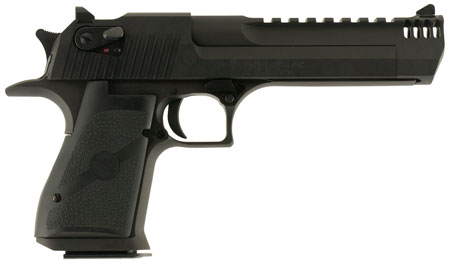 [761226087212] Magnum Research DE44IMB Desert Eagle Mark XIX 44 Rem Mag 6" with Muzzle Brake 8+1 Matte Black Carbon Steel Frame  &  Slide Black Rubber Grip