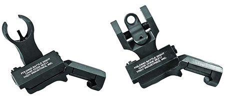 [812441020338] Troy Ind SSIG45SHRBT00 45 Degree BattleSight Set- HK Front  &  Round Rear  Black Hardcoat Anodized