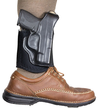 [792695302520] DeSantis Gunhide 014PCU7Z0 Die Hard Rig  Ankle Black Leather/Sheepskin Fits S&W Bodyguard 380 Right Hand