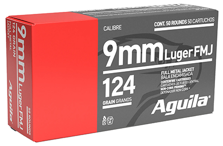 [640420003061] Aguila 1E092110 Target  &  Range Handgun 9mm Luger 124gr Full Metal Jacket 50 Per Box/20 Case