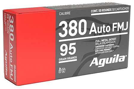 [640420003122] Aguila 1E802110 Target  &  Range Handgun 380ACP 95gr Full Metal Jacket 50 Per Box/20 Case