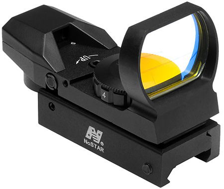 [814108011260] NcStar D4B Red Four Reticle Reflex Optic  Black Anodized 1 x 0.95" x 1.34" 3 MOA Red Dot Multi Reticle