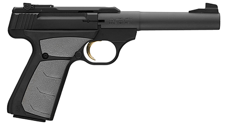 [023614043386] Browning 051498490 Buck Mark Camper 22 LR 10+1 5.50" Tapered Bull Barrel, Matte Black Serrated Steel Slide  &  Aluminum Frame, Gray Ultragrip FX Grip
