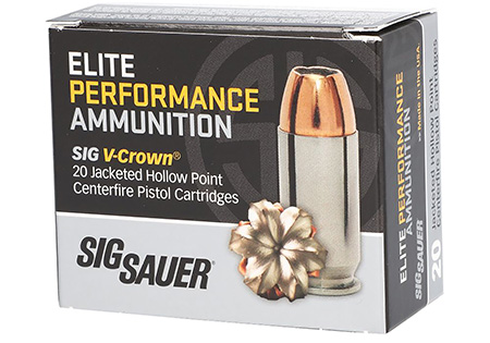 [798681501700] Sig Sauer E40SW220 Elite Performance  40S&W 180gr V-Crown Jacketed Hollow Point 20 Per Box/10 Case