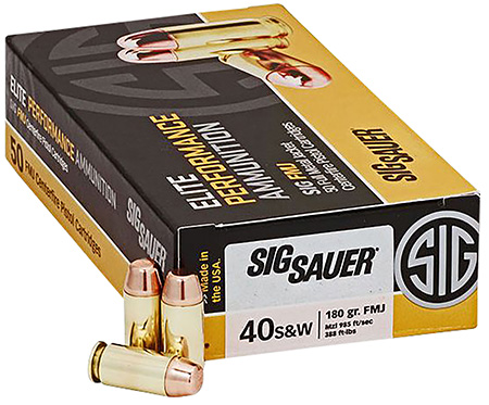 [798681517350] Sig Sauer E40SB250 Elite Ball  40S&W 180gr Full Metal Jacket 50 Per Box/20 Case