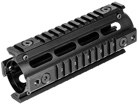 [814108011802] NcStar MAR4S Quad Rail Carbine Length AR-15 Black Hardcoat Anodized Aluminum 6.70"