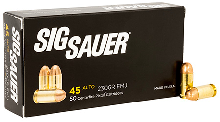 [798681511143] Sig Sauer E45BA350 Elite Ball  45ACP 230gr Full Metal Jacket 50 Per Box/20 Case