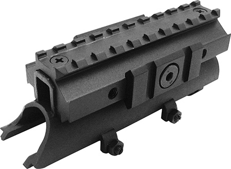 [814108011901] NcStar MTSKS Tri-Rail Receiver Cover SKS Rifle Weaver 4.80" Long Black Anodized See-Thru Aluminum