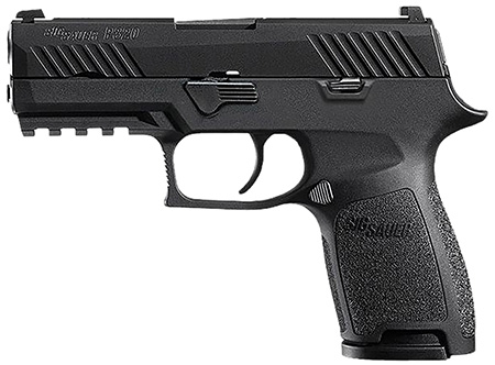 [798681513505] Sig Sauer 320C45BSS P320  Compact 45 ACP 9+1 3.90" Black Carbon Steel Barrel, Black Nitron Serrated Slide, Black Stainless Steel Frame w/Picatinny Rail Black Polymer Grips Right Hand