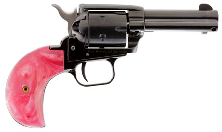 [727962500149] Heritage Mfg RR22MB3BHPNK Rough Rider  22 LR/22 WMR 6 Shot, 3.50" Black Steel Barrel, Black Zinc Alloy Frame, Black Cylinder, Pink Pearl Grip, Hammer/Thumb Safety, Exposed Hammer