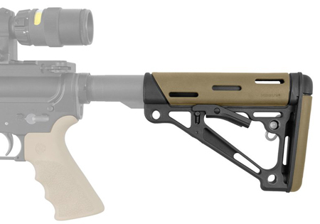 [743108153505] Hogue 15350 OverMolded Collapsible Buttstock Tan OverMolded Rubber Black Synthetic AR-15, M16, M4