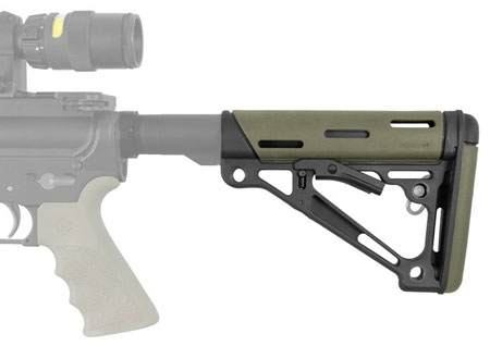 [743108152409] Hogue 15240 OverMolded Collapsible Buttstock OD Green OverMolded Rubber Black Synthetic AR-15, M16, M4