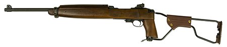 [602686313162] Inland MFG ILM150 M1A1 Paratrooper Carbine 30 Carbine 15+1 18" Barrel, Black Metal Finish, Type 2 Barrel Band, Black Side, Folding Wire Stock w/Low Wood Walnut Forearm  &  Pistol Grip
