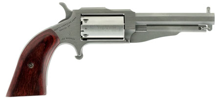 [744253001970] North American Arms 18603C 1860 The Earl 22 LR/22 WMR 5 Shot 3" Stainless Steel Barrel, Frame  &  Cylinder, Rosewood Boot Grip, Exposed Hammer