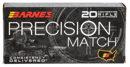 [716876151134] Barnes Bullets 30848 Precision Match  5.56x45mmNATO 85gr Open Tip Match Boat Tail 20 Per Box/10 Case